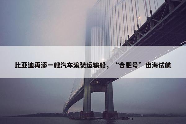 比亚迪再添一艘汽车滚装运输船，“合肥号”出海试航