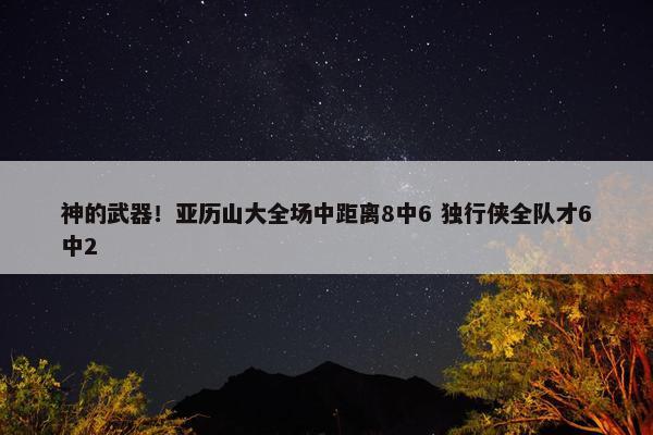 神的武器！亚历山大全场中距离8中6 独行侠全队才6中2