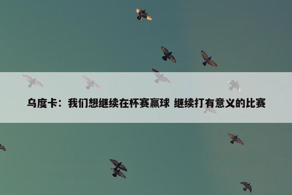 乌度卡：我们想继续在杯赛赢球 继续打有意义的比赛