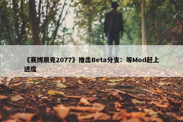 《赛博朋克2077》推出Beta分支：等Mod赶上进度