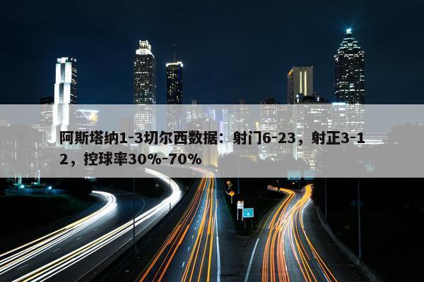 阿斯塔纳1-3切尔西数据：射门6-23，射正3-12，控球率30%-70%