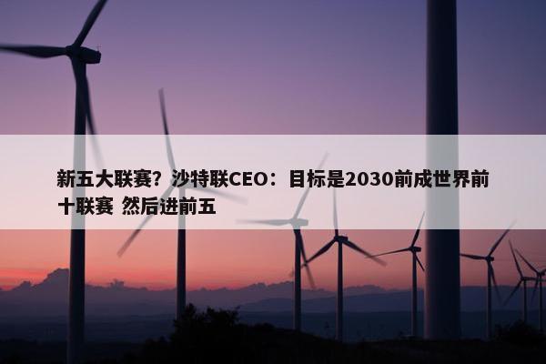 新五大联赛？沙特联CEO：目标是2030前成世界前十联赛 然后进前五