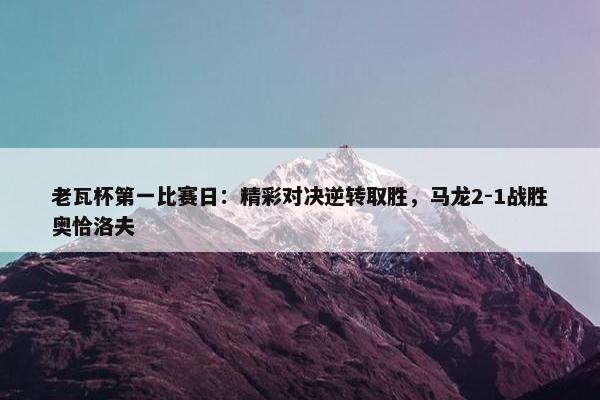 老瓦杯第一比赛日：精彩对决逆转取胜，马龙2-1战胜奥恰洛夫