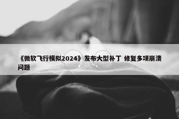 《微软飞行模拟2024》发布大型补丁 修复多项崩溃问题