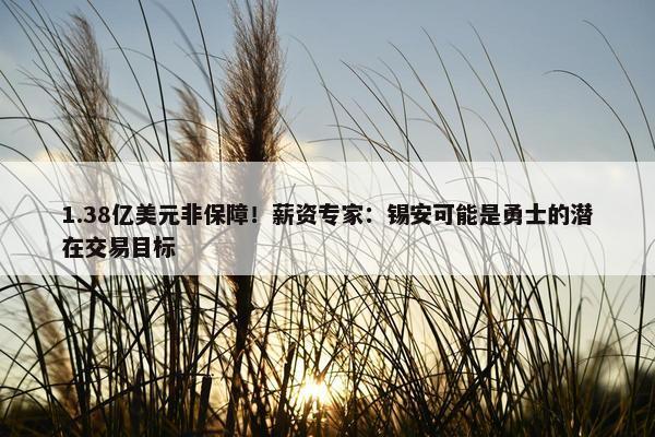 1.38亿美元非保障！薪资专家：锡安可能是勇士的潜在交易目标