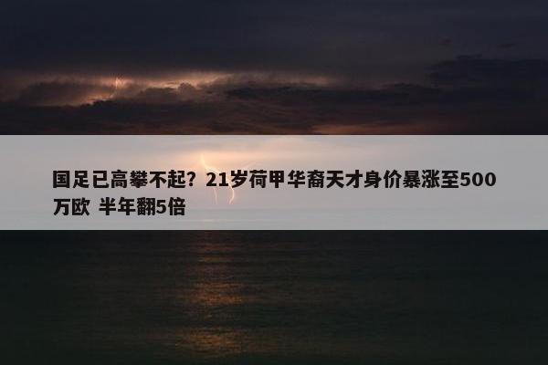 国足已高攀不起？21岁荷甲华裔天才身价暴涨至500万欧 半年翻5倍