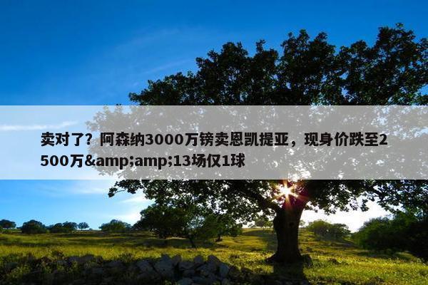 卖对了？阿森纳3000万镑卖恩凯提亚，现身价跌至2500万&amp;13场仅1球