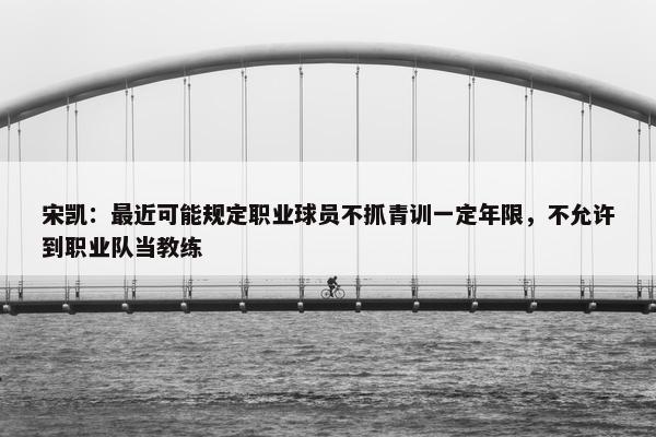 宋凯：最近可能规定职业球员不抓青训一定年限，不允许到职业队当教练