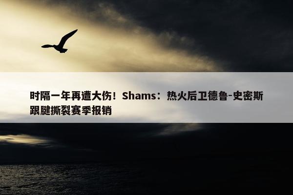 时隔一年再遭大伤！Shams：热火后卫德鲁-史密斯跟腱撕裂赛季报销