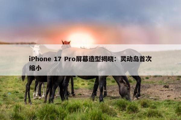 iPhone 17 Pro屏幕造型揭晓：灵动岛首次缩小