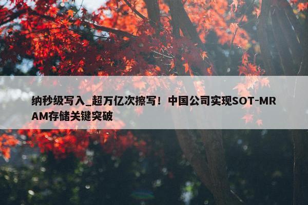 纳秒级写入_超万亿次擦写！中国公司实现SOT-MRAM存储关键突破