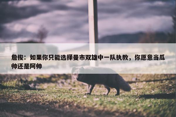 詹俊：如果你只能选择曼市双雄中一队执教，你愿意当瓜帅还是阿帅