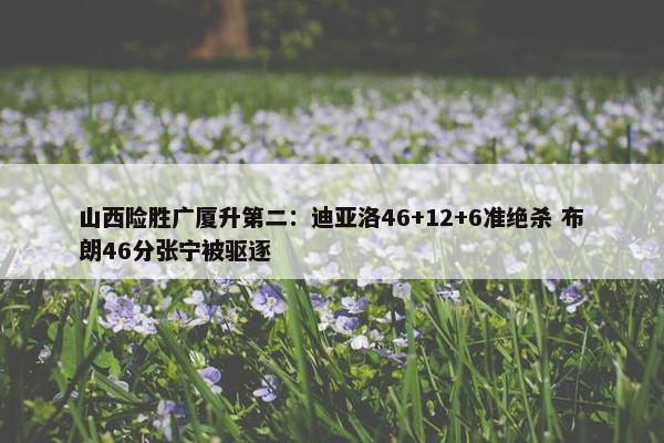 山西险胜广厦升第二：迪亚洛46+12+6准绝杀 布朗46分张宁被驱逐