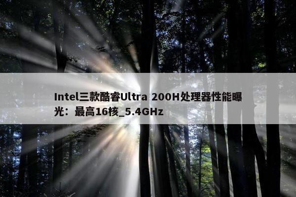 Intel三款酷睿Ultra 200H处理器性能曝光：最高16核_5.4GHz