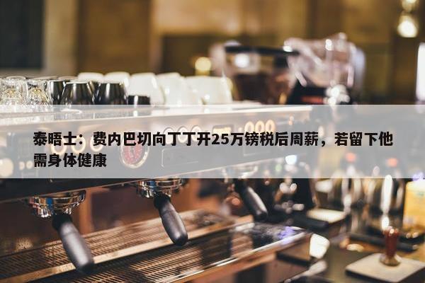 泰晤士：费内巴切向丁丁开25万镑税后周薪，若留下他需身体健康