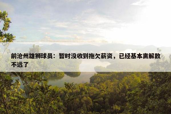 前沧州雄狮球员：暂时没收到拖欠薪资，已经基本离解散不远了