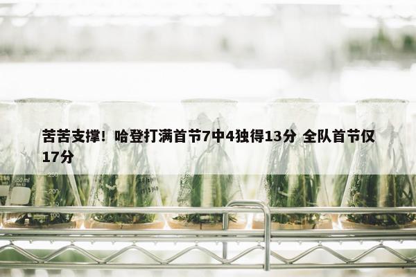 苦苦支撑！哈登打满首节7中4独得13分 全队首节仅17分