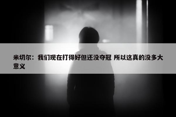 米切尔：我们现在打得好但还没夺冠 所以这真的没多大意义