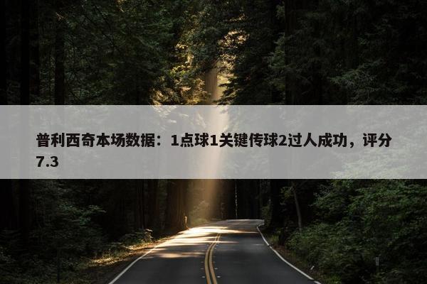 普利西奇本场数据：1点球1关键传球2过人成功，评分7.3