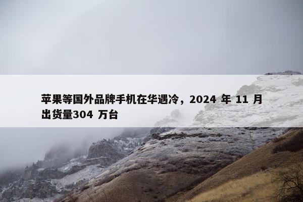 苹果等国外品牌手机在华遇冷，2024 年 11 月出货量304 万台