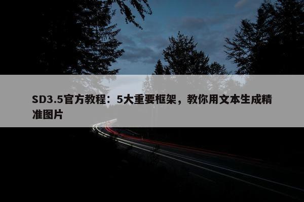 SD3.5官方教程：5大重要框架，教你用文本生成精准图片