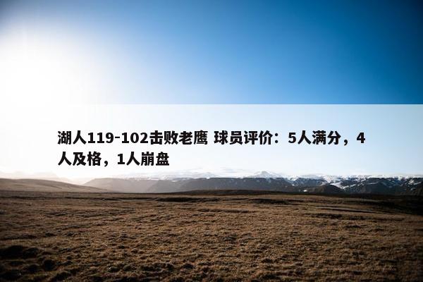 湖人119-102击败老鹰 球员评价：5人满分，4人及格，1人崩盘