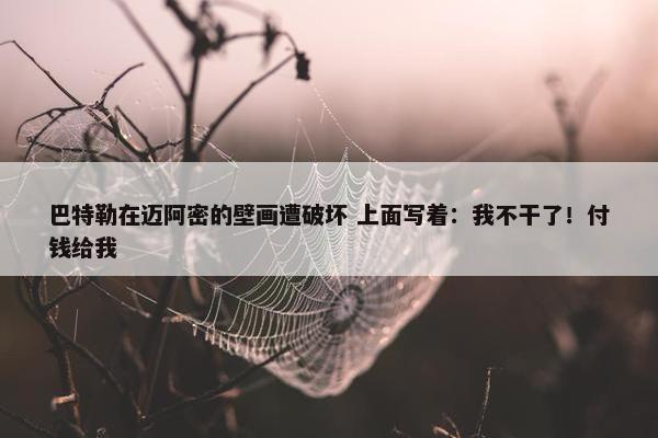 巴特勒在迈阿密的壁画遭破坏 上面写着：我不干了！付钱给我