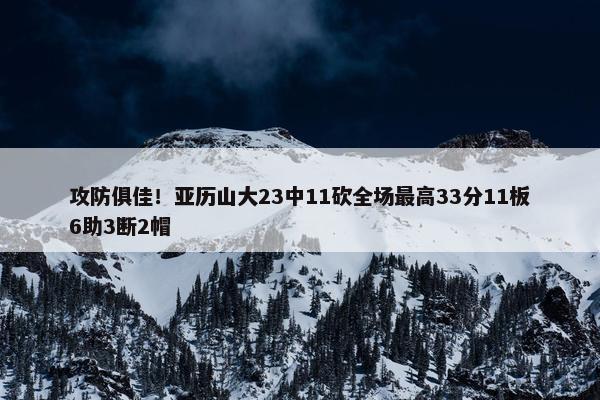 攻防俱佳！亚历山大23中11砍全场最高33分11板6助3断2帽