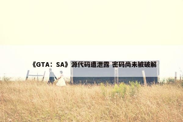 《GTA：SA》源代码遭泄露 密码尚未被破解