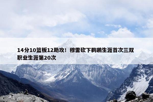 14分10篮板12助攻！穆雷砍下鹈鹕生涯首次三双 职业生涯第20次