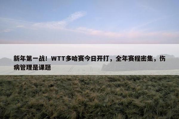 新年第一战！WTT多哈赛今日开打，全年赛程密集，伤病管理是课题