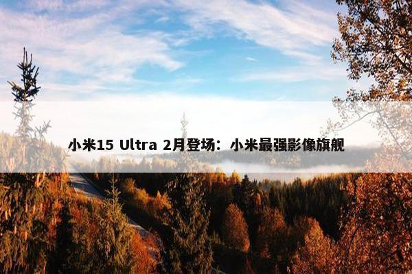 小米15 Ultra 2月登场：小米最强影像旗舰