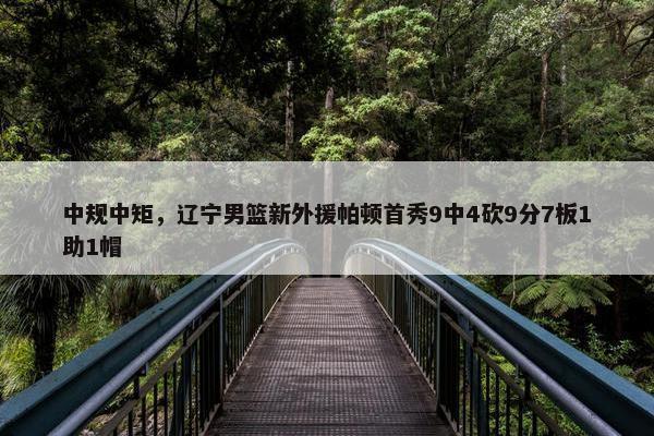 中规中矩，辽宁男篮新外援帕顿首秀9中4砍9分7板1助1帽