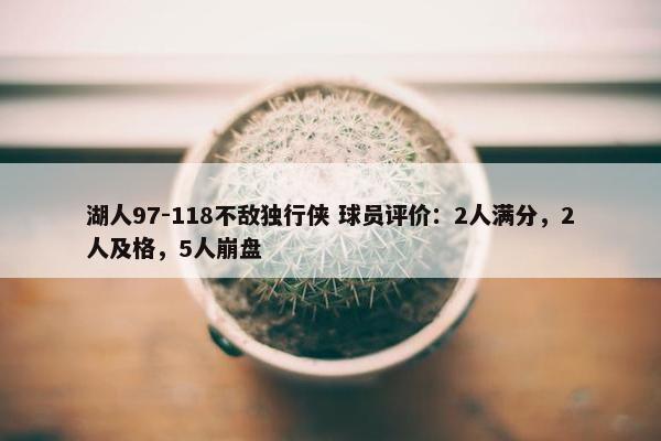 湖人97-118不敌独行侠 球员评价：2人满分，2人及格，5人崩盘