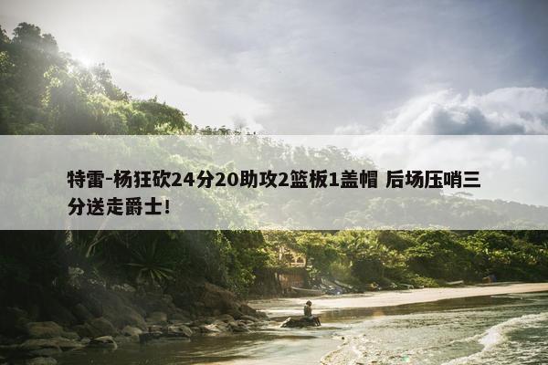 特雷-杨狂砍24分20助攻2篮板1盖帽 后场压哨三分送走爵士！