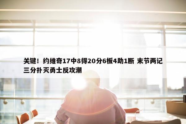 关键！约维奇17中8得20分6板4助1断 末节两记三分扑灭勇士反攻潮