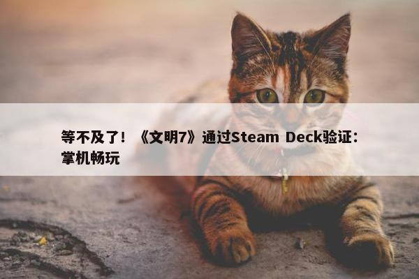 等不及了！《文明7》通过Steam Deck验证：掌机畅玩