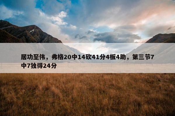 居功至伟，弗格20中14砍41分4板4助，第三节7中7独得24分