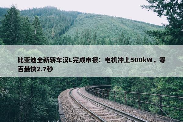 比亚迪全新轿车汉L完成申报：电机冲上500kW，零百最快2.7秒