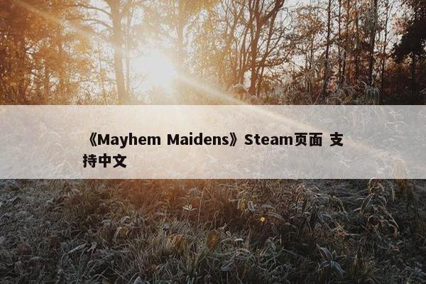 《Mayhem Maidens》Steam页面 支持中文