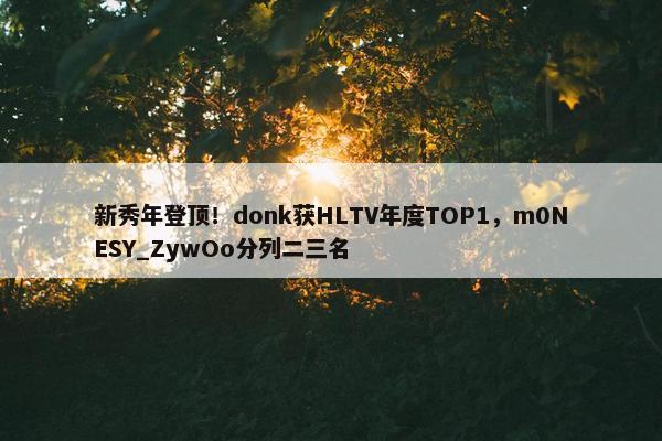 新秀年登顶！donk获HLTV年度TOP1，m0NESY_ZywOo分列二三名