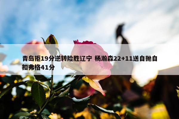 青岛拒19分逆转险胜辽宁 杨瀚森22+11送自抛自扣弗格41分