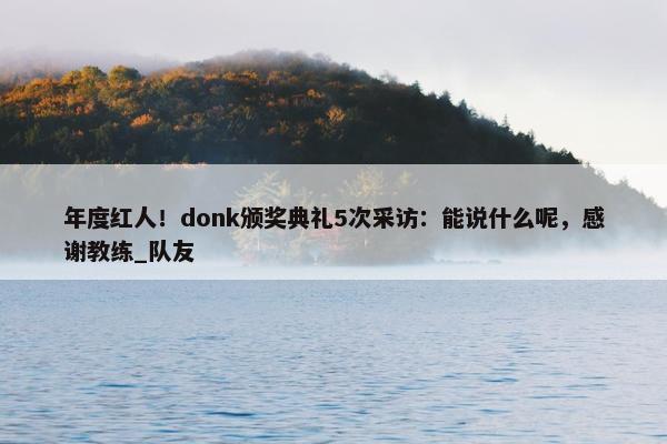 年度红人！donk颁奖典礼5次采访：能说什么呢，感谢教练_队友