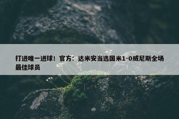 打进唯一进球！官方：达米安当选国米1-0威尼斯全场最佳球员