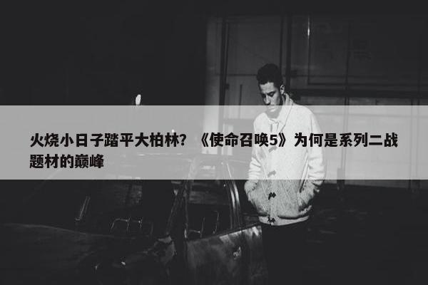 火烧小日子踏平大柏林？《使命召唤5》为何是系列二战题材的巅峰