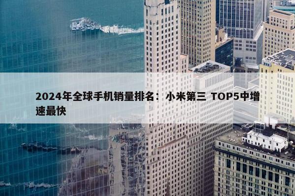 2024年全球手机销量排名：小米第三 TOP5中增速最快