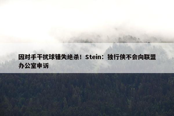 因对手干扰球错失绝杀！Stein：独行侠不会向联盟办公室申诉