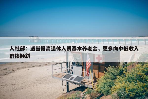 人社部：适当提高退休人员基本养老金，更多向中低收入群体倾斜