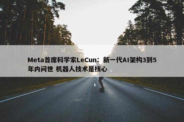 Meta首席科学家LeCun：新一代AI架构3到5年内问世 机器人技术是核心