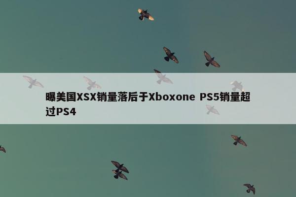 曝美国XSX销量落后于Xboxone PS5销量超过PS4